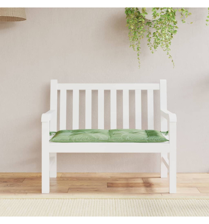 Coussin de banc de jardin motif de feuilles 100x50x7 cm | Mobilier & Déco