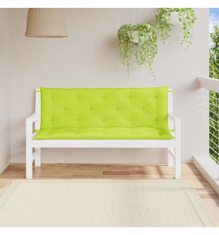 Coussins de banc de jardin lot de 2 vert vif tissu Oxford | Mobilier & Déco