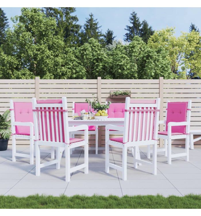 Coussins de chaise à dossier bas lot de 6 rose tissu | Mobilier & Déco