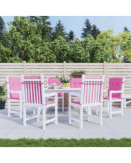 Coussins de chaise à dossier bas lot de 6 rose tissu | Mobilier & Déco
