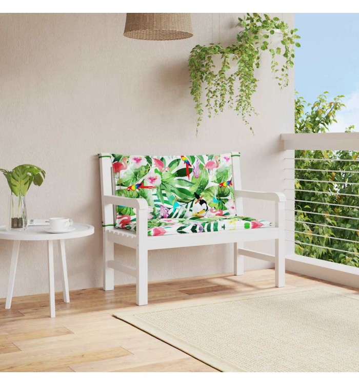 Coussins de banc de jardin lot de 2 multicolore 100x50x7 cm | Mobilier & Déco