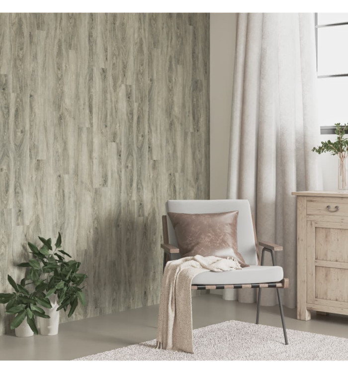 Panneaux muraux Aspect bois Gris PVC 4,12 m² | Mobilier & Déco