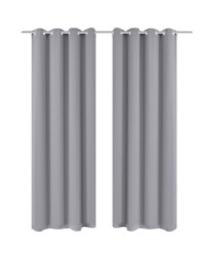 2 pcs Rideau Blackout Occultant Gris avec Œillets en métal 135x245cm | Mobilier & Déco