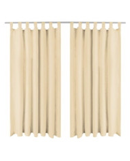 Rideau occultant avec boucles 2 pcs 140 x 175 cm Beige | Mobilier & Déco