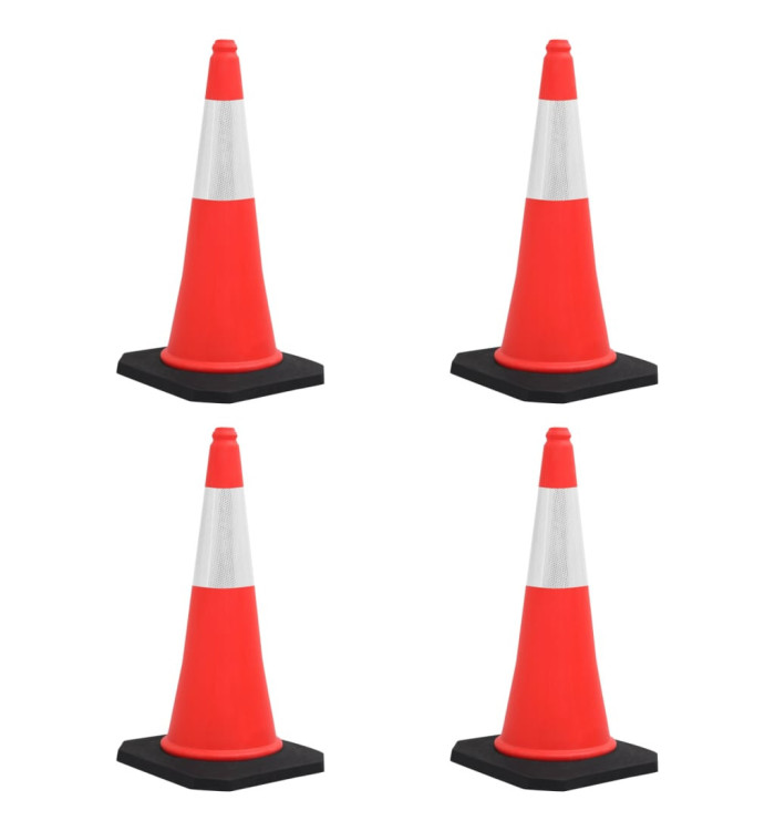 Cônes de signalisation réfléchissants à base lourde 4 pcs 75 cm | Mobilier & Déco