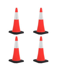 Cônes de signalisation réfléchissants à base lourde 4 pcs 75 cm | Mobilier & Déco