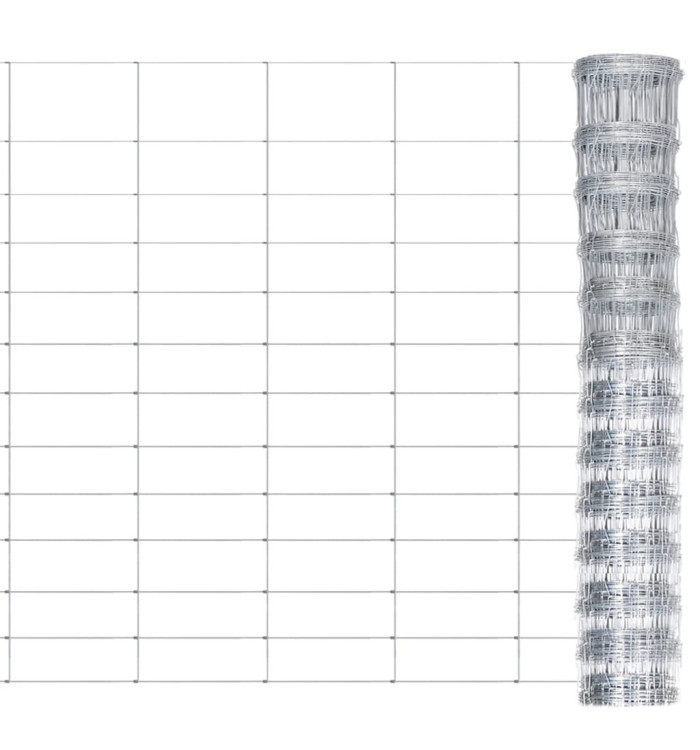 Clôture de jardin Acier galvanisé 50x1,25 m Argenté | Mobilier & Déco