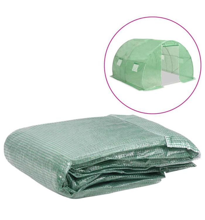 Couverture de remplacement de serre (9 m²) 300x300x200 cm Vert | Mobilier & Déco