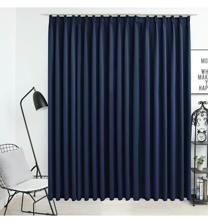 Rideau occultant avec crochets Bleu 290x245 cm | Mobilier & Déco