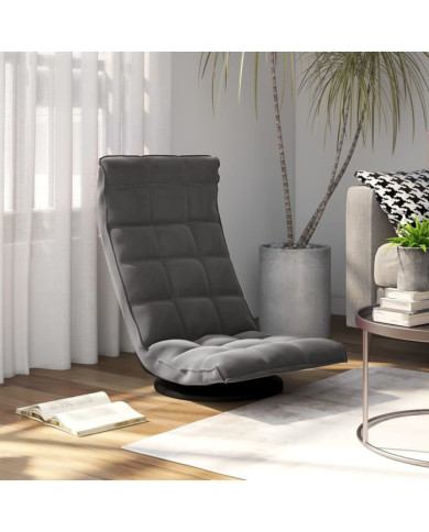 Chaise de sol pivotante Gris foncé Velours | Mobilier & Déco
