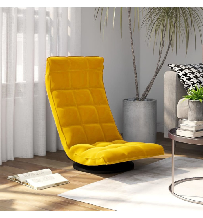 Chaise de sol pivotante Jaune Velours | Mobilier & Déco