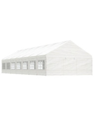 Belvédère avec toit blanc 15,61x5,88x3,75 m polyéthylène | Mobilier & Déco
