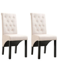 Chaises à manger lot de 2 crème tissu | Mobilier & Déco