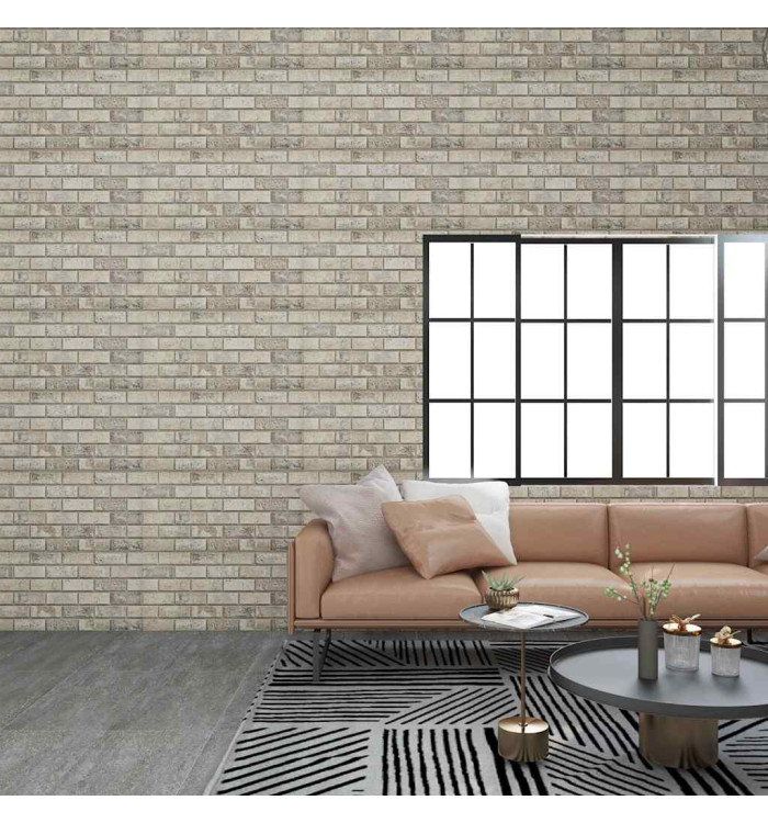 Panneaux muraux 3D avec design de brique sable 10 pcs EPS | Mobilier & Déco