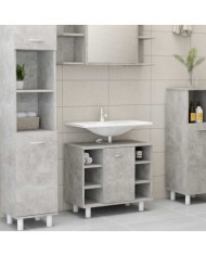 Armoire de salle de bain Gris béton Bois d’ingénierie | Mobilier & Déco