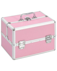 Mallette à maquillage 22x30x21 cm Rose Aluminium | Mobilier & Déco