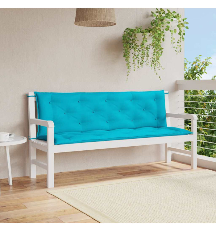 Coussins de banc de jardin lot de 2 turquoise 150x50x7 cm tissu | Mobilier & Déco