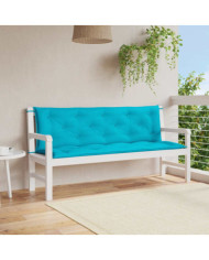 Coussins de banc de jardin lot de 2 turquoise 150x50x7 cm tissu | Mobilier & Déco