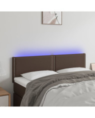 Tête de lit à LED Marron 144x5x78/88 cm Similicuir | Mobilier & Déco