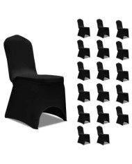 Housses élastiques de chaise Noir 18 pcs | Mobilier & Déco