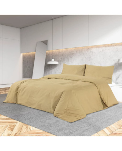 Ensemble de housse de couette Taupe 225x220 cm Microfibre | Mobilier & Déco