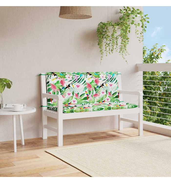 Coussins de banc de jardin lot de 2 multicolore 120x50x7 cm | Mobilier & Déco