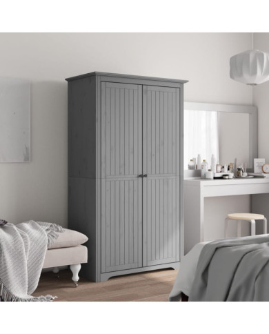 Garde-robe BODO gris 99x53,5x173 cm bois massif de pin | Mobilier & Déco
