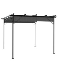 Pergola avec toit rétractable anthracite 3x3 m acier 180 g/m² | Mobilier & Déco