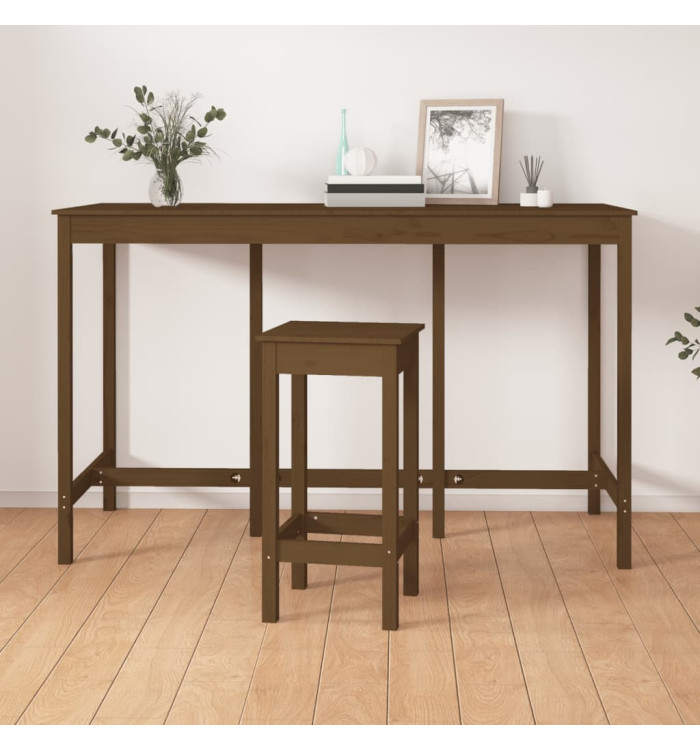 Table de bar Marron miel 180x80x110 cm Bois massif de pin | Mobilier & Déco