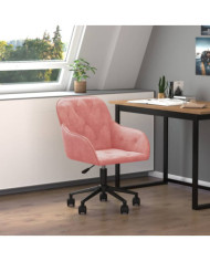 Chaise pivotante de bureau Rose Velours | Mobilier & Déco