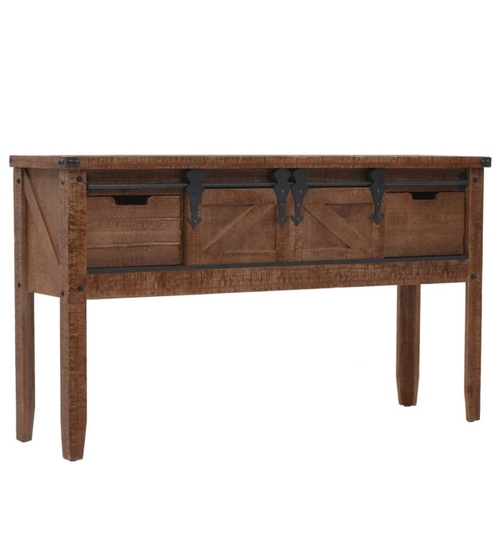 Table console Bois massif de sapin 131 x 35,5 x 75 cm Marron | Mobilier & Déco