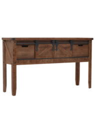 Table console Bois massif de sapin 131 x 35,5 x 75 cm Marron | Mobilier & Déco
