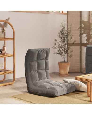 Chaise pliable de sol Gris clair Tissu | Mobilier & Déco