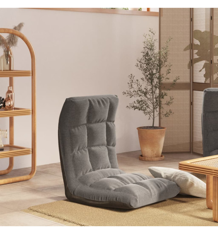 Chaise pliable de sol Gris clair Tissu | Mobilier & Déco