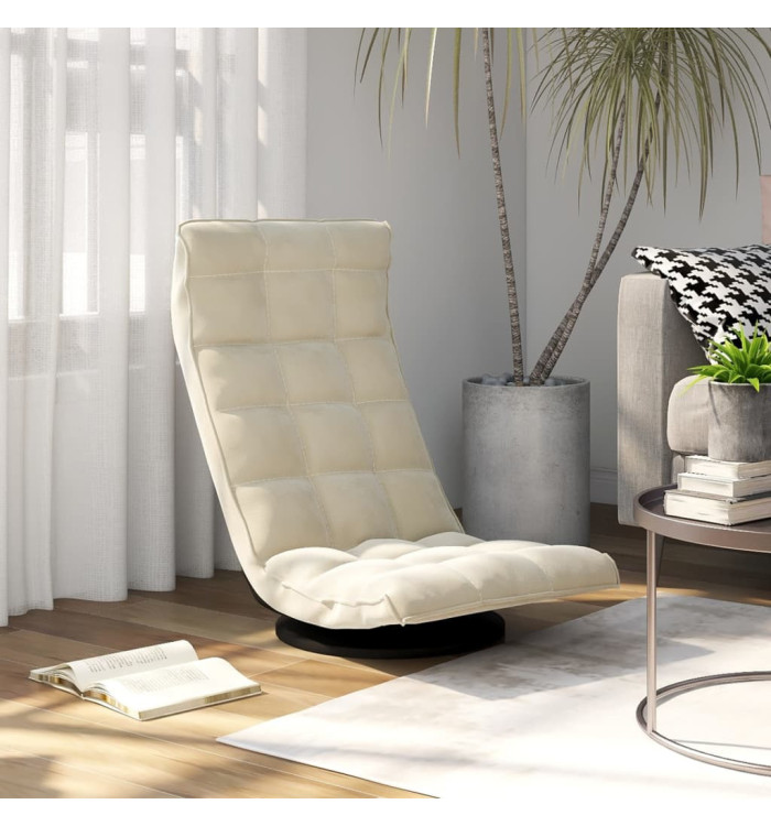 Chaise de sol pivotante Crème Velours | Mobilier & Déco