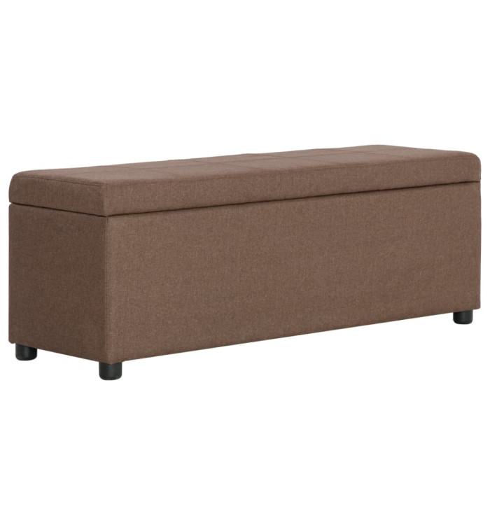 Banc avec compartiment de rangement 116 cm Marron Polyester | Mobilier & Déco