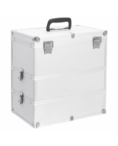 Mallette à maquillage 37x24x40 cm Argenté Aluminium | Mobilier & Déco