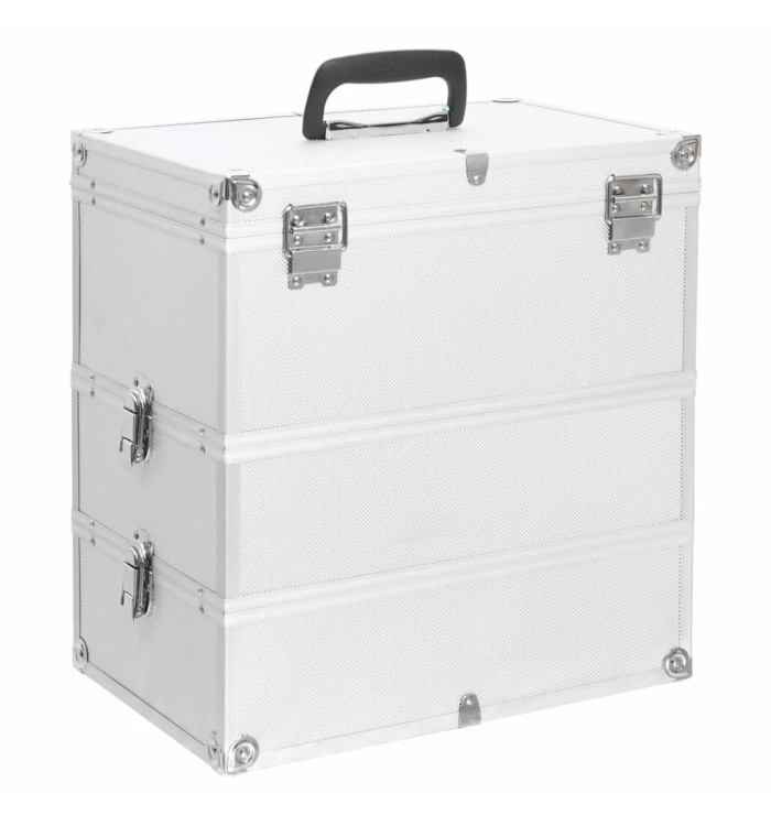Mallette à maquillage 37x24x40 cm Argenté Aluminium | Mobilier & Déco