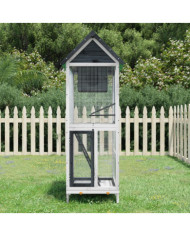Maison à oiseaux gris 60x58,5x160 cm bois massif de pin | Mobilier & Déco