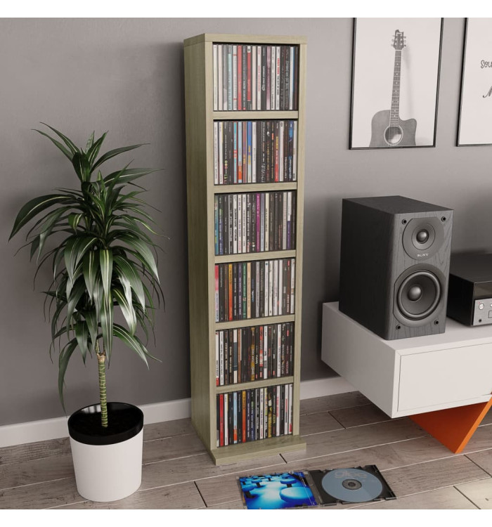 Armoire à CD Chêne sonoma 21x20x88 cm Bois d'ingénierie | Mobilier & Déco