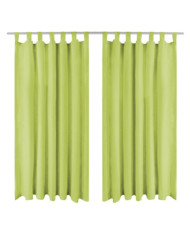 Rideau occultant avec boucles 2 pcs 140 x 225 cm Vert | Mobilier & Déco