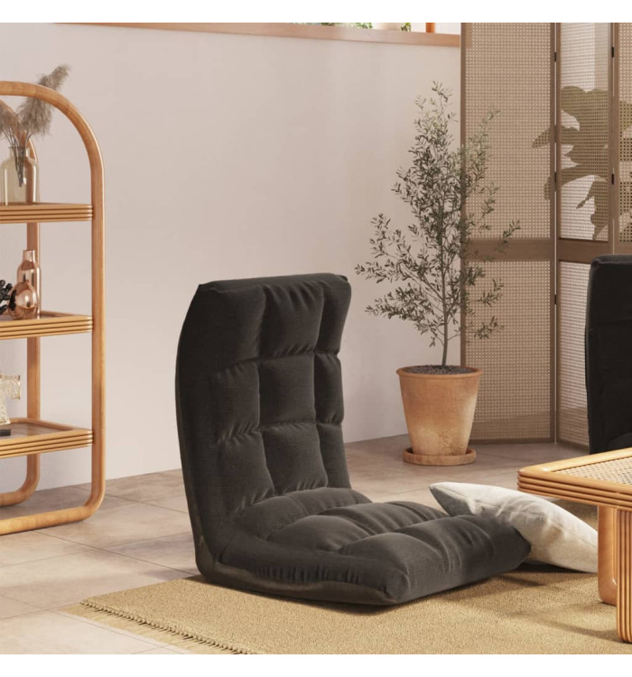 Chaise pliable de sol Noir Tissu | Mobilier & Déco
