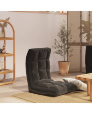 Chaise pliable de sol Noir Tissu | Mobilier & Déco