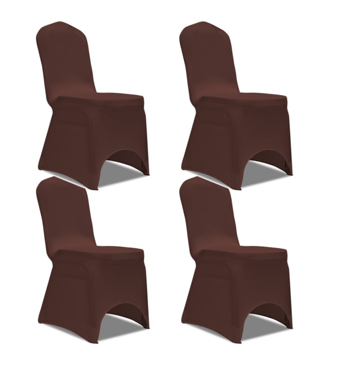 Housse de chaise extensible 4 pcs marron | Mobilier & Déco