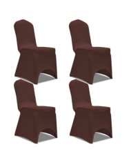 Housse de chaise extensible 4 pcs marron | Mobilier & Déco