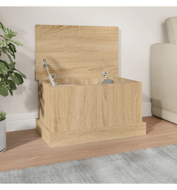 Boîte de rangement chêne sonoma 50x30x28 cm bois d'ingénierie | Mobilier & Déco