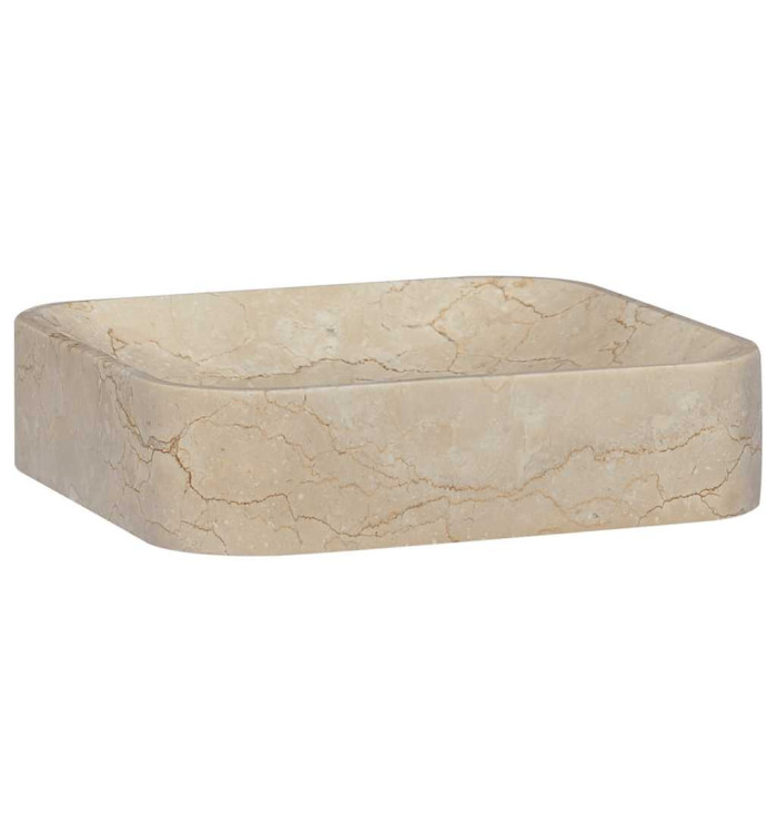 Lavabo Crème 40x40x10 cm Marbre | Mobilier & Déco