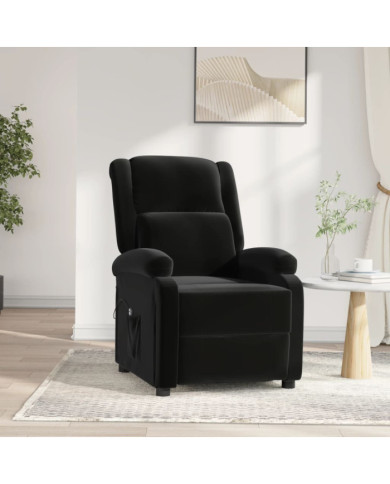 Fauteuil inclinable électrique noir velours | Mobilier & Déco