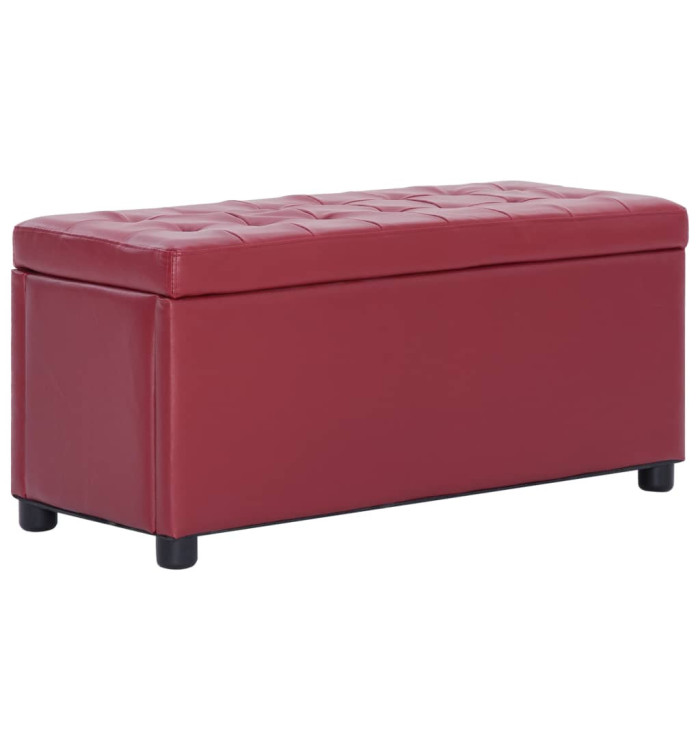 Pouf de rangement 87,5 cm Rouge bordeaux Similicuir | Mobilier & Déco