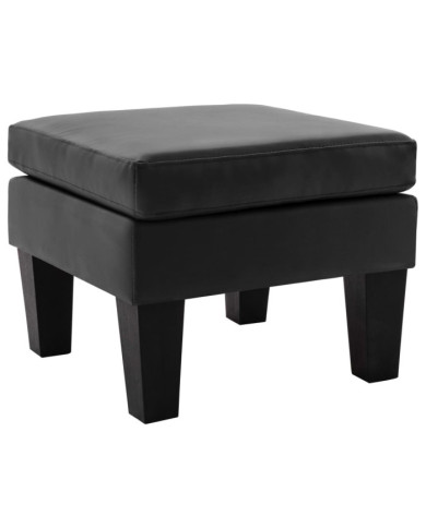 Repose-pied Noir Similicuir | Mobilier & Déco